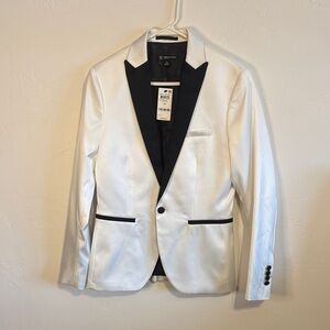 INC International Concepts White Blazer with Black Trim